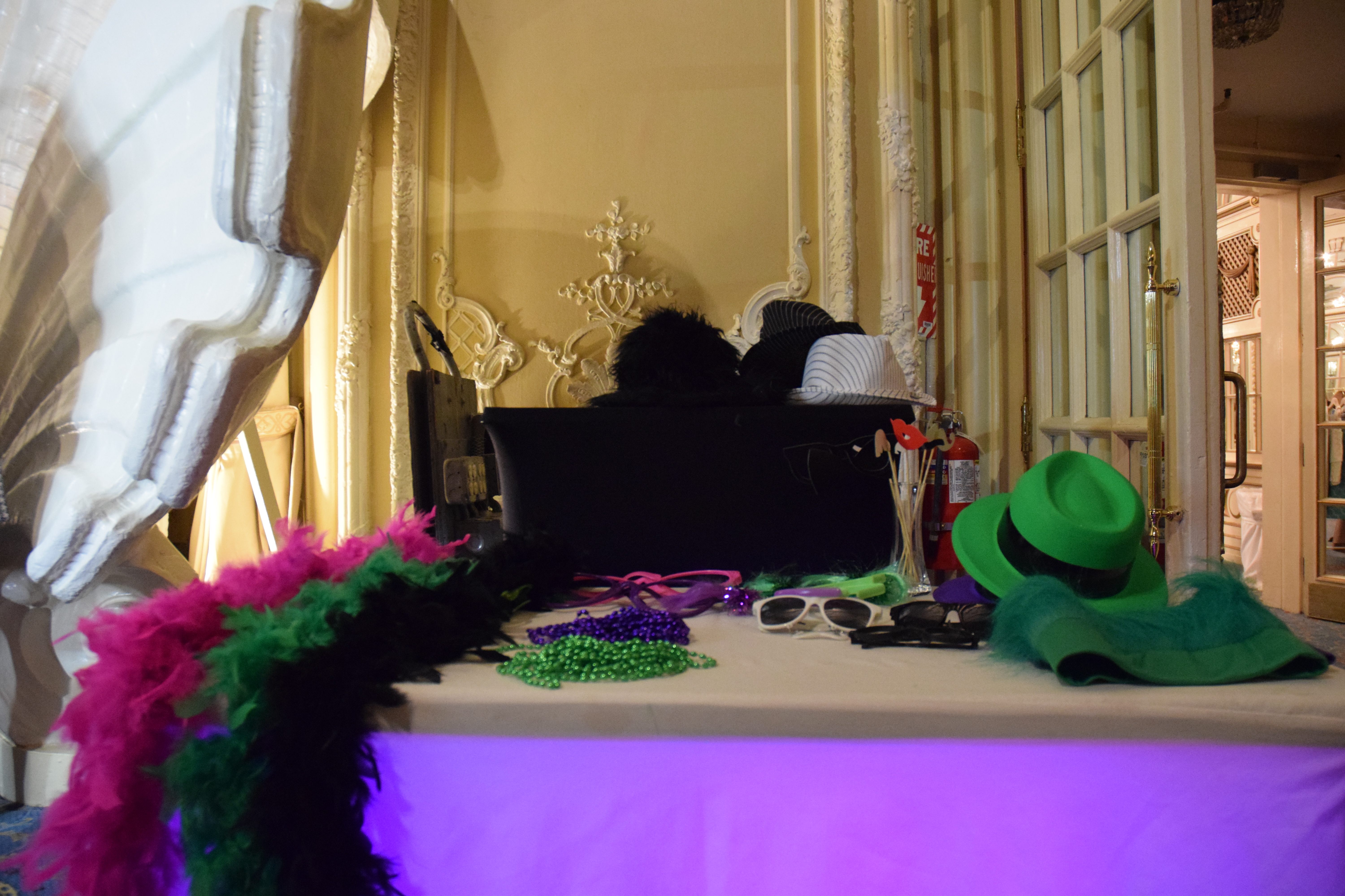 Props and accessories set up for photo booth. Taken by Temi Adeleye.